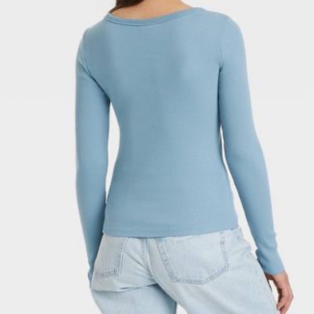 Ribbed Scoop Neck Long Sleeve - Picture 4 of 6